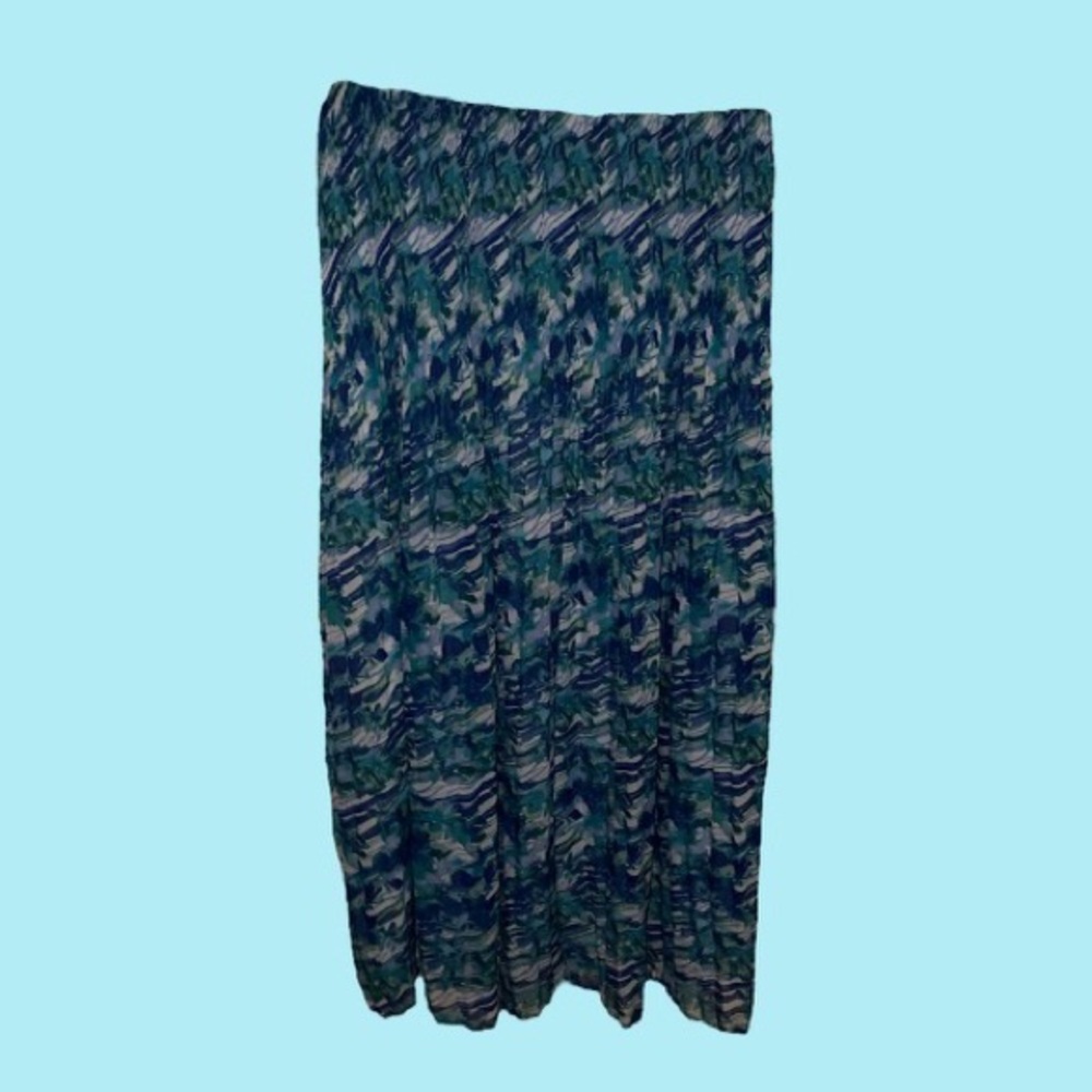 Women’s Maxi Watercolor Pleated Skirt - 3X